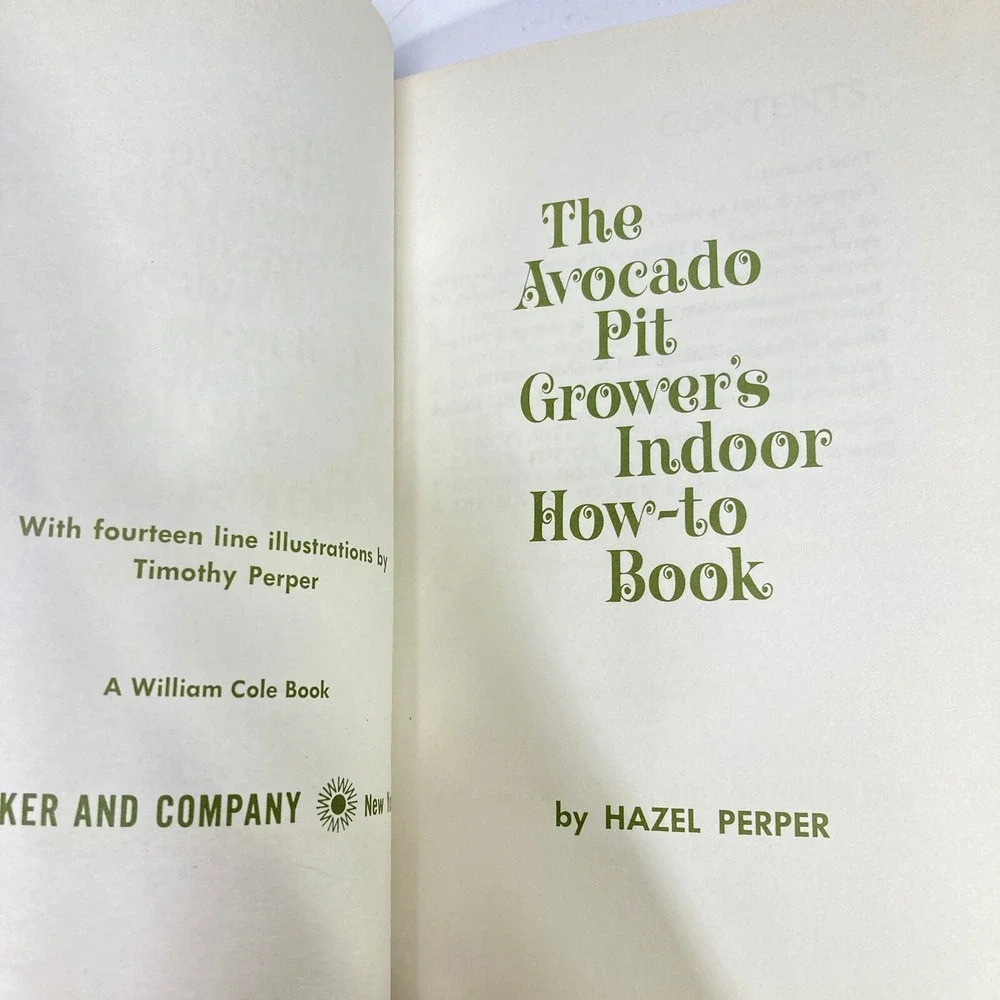 The Avocado Pit Growers Indoor How-To Book by Hazel‎ Perper Hardcover